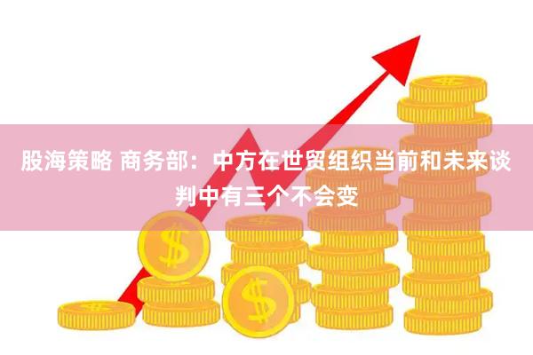 股海策略 商务部：中方在世贸组织当前和未来谈判中有三个不会变